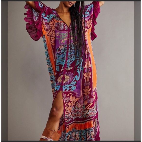 Free People - Back To Barcelona Kaftan dress size XS/TP - Picture 1 of 5